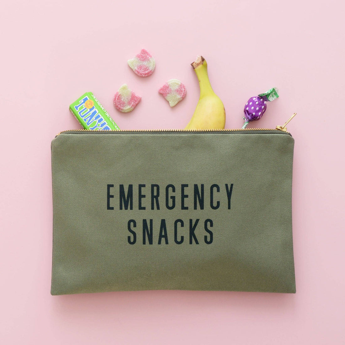 Emergency Snacks - Olive Green Pouch