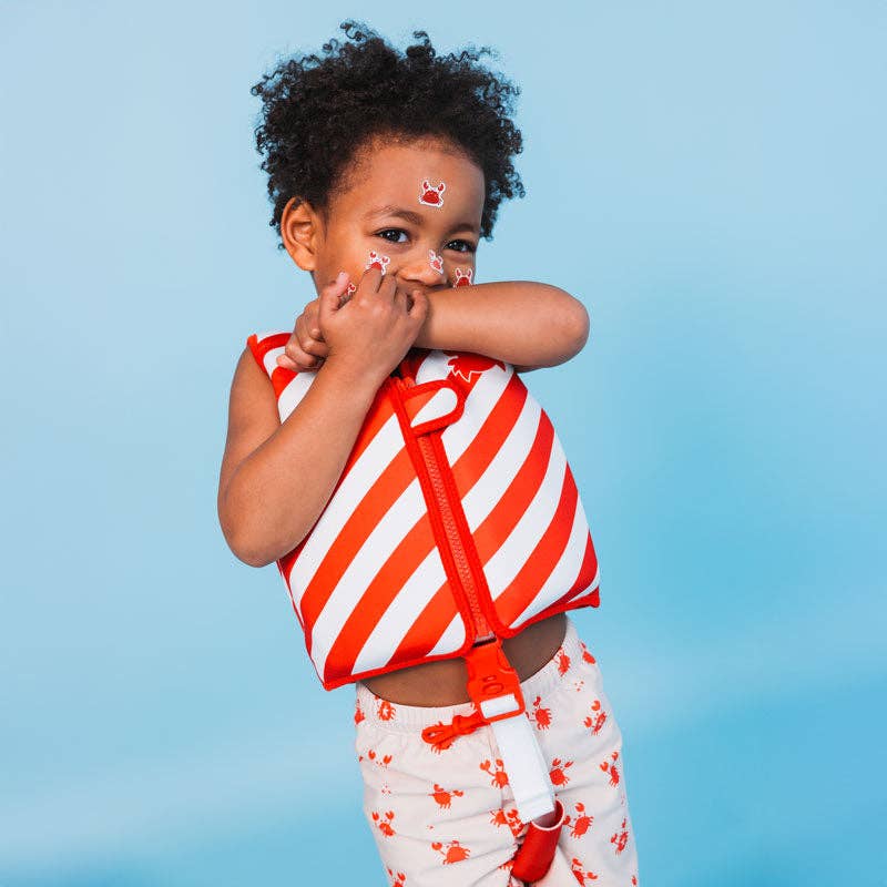 Swim Essentials  | Swimming Vest 1-2: Red White Stripe Oh Crab