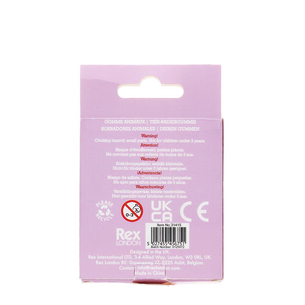 Adorable animal erasers (set of 4) - Medley