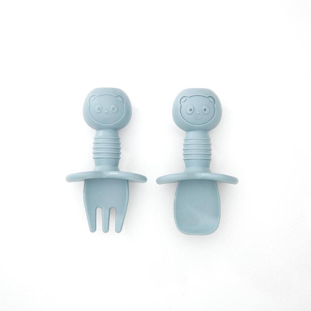 Silicone Baby Cutlery Set: Blue