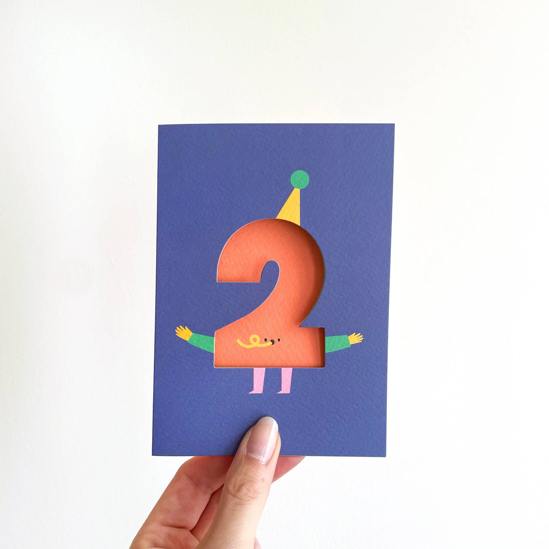 Age 2 - Die Cut - Cute Character - Fun Happy Birthday - Two
