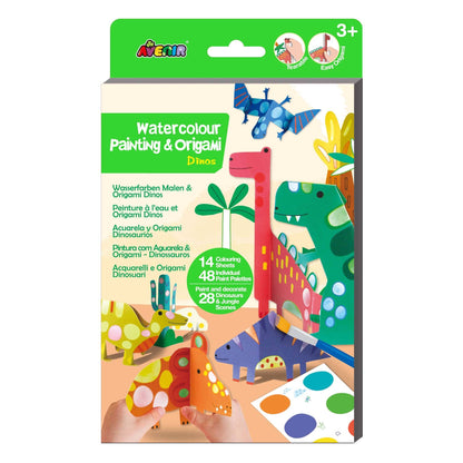 Watercolour Painting &amp; Origami Dino