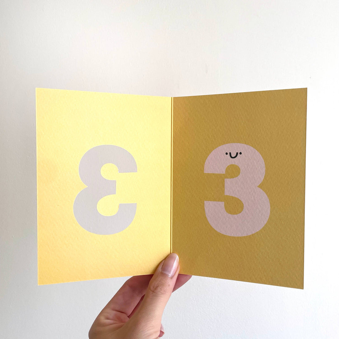 Age 3 - Die Cut - Cute Character  Fun Happy Birthday - Three