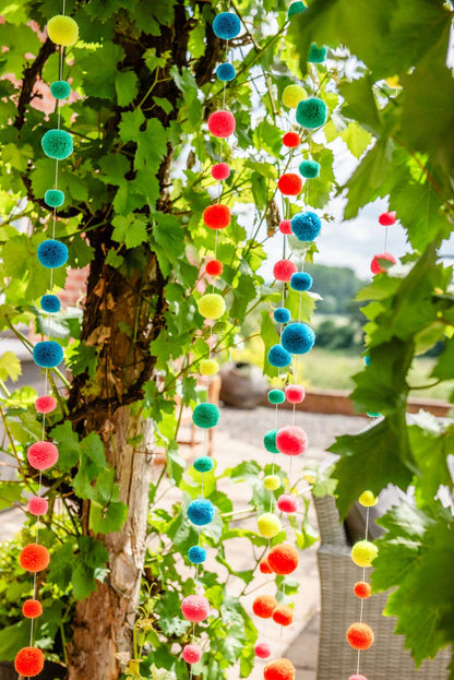 Bright Neon Pom Pom Garland