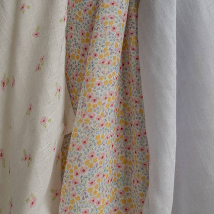 Muslin Squares, Set of 3 - Wildflower Garden