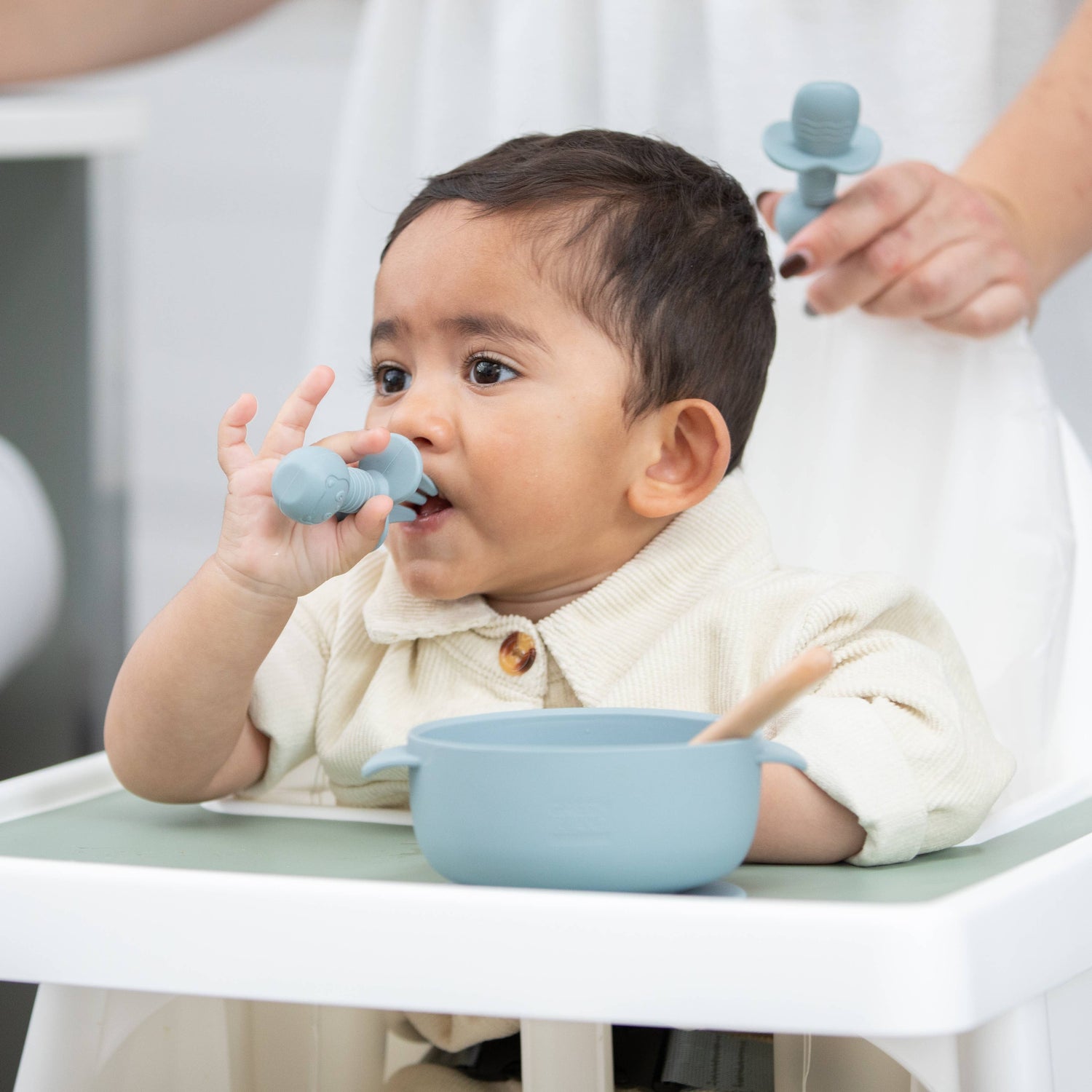 Silicone Baby Cutlery Set: Mulberry