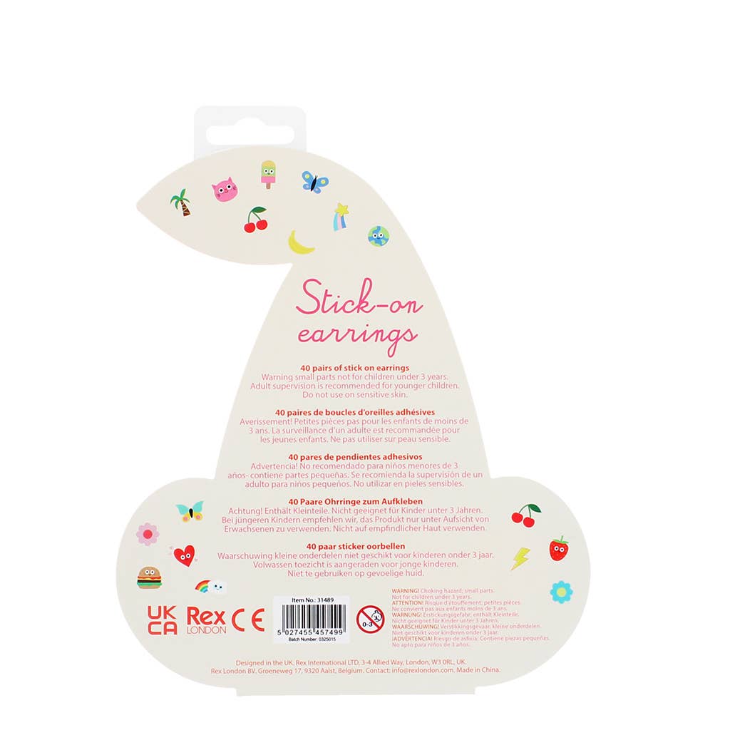 Stick on earrings (40 pairs) - Cherry