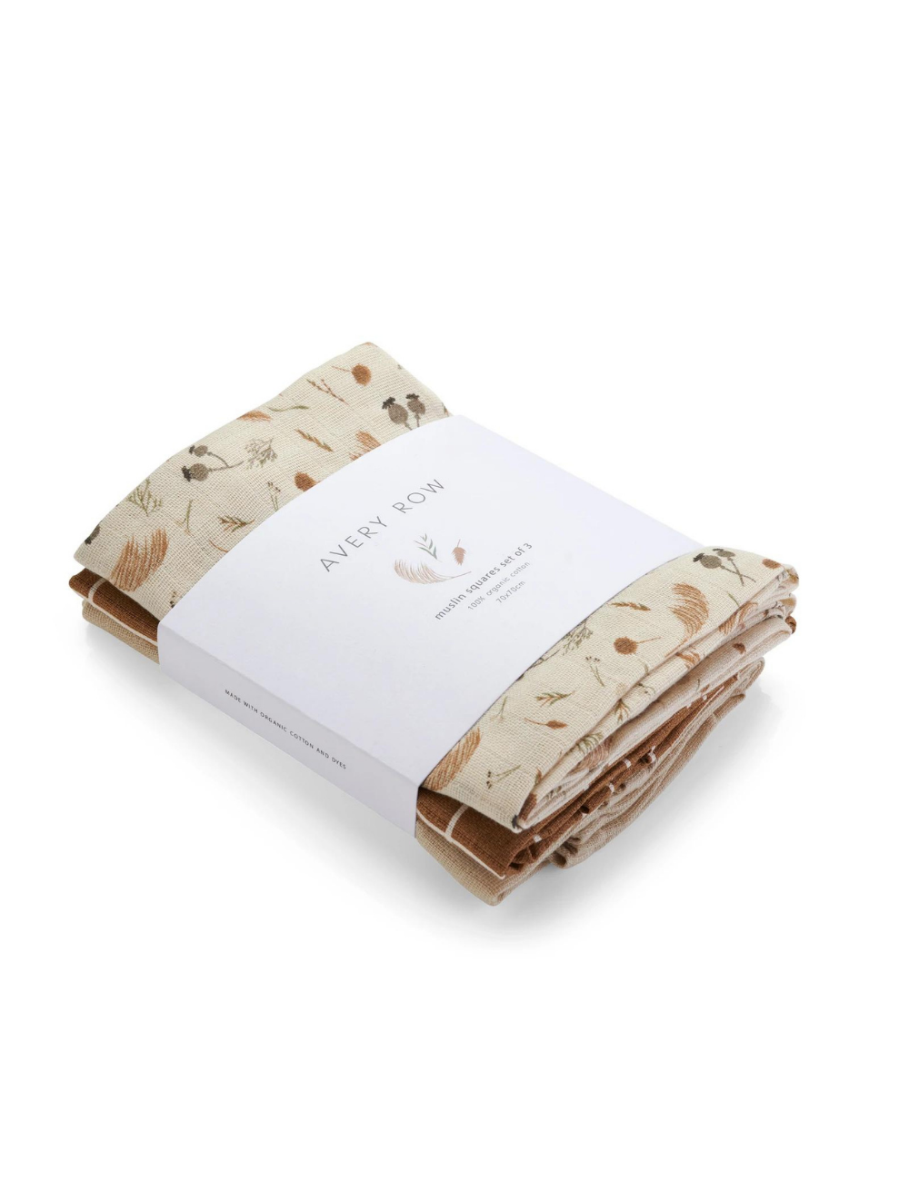 Organic Baby Muslin Squares Set of 3 - Grasslands