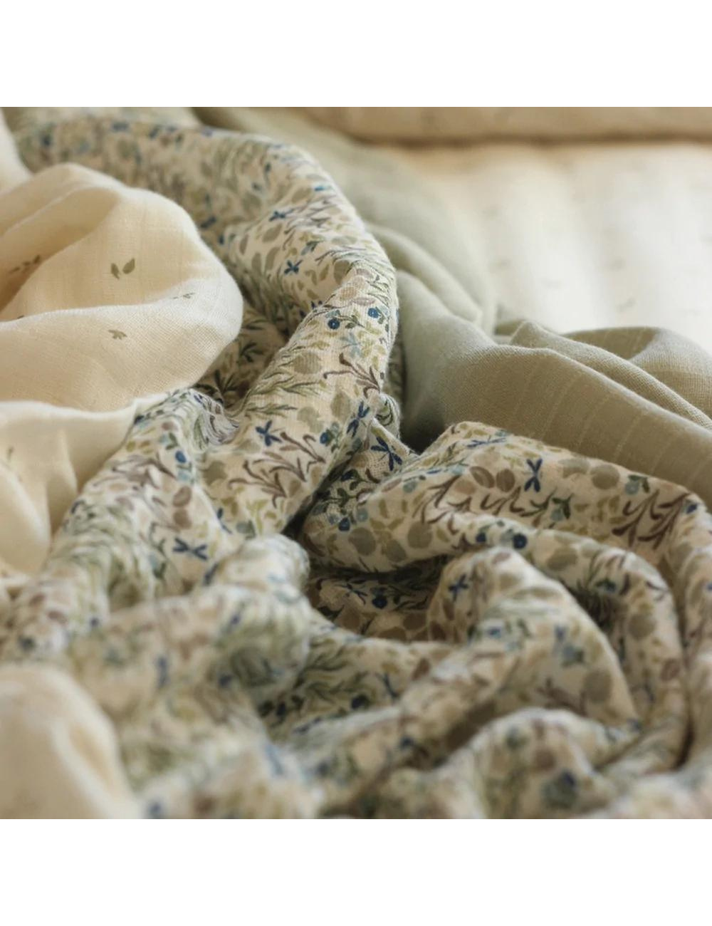 Organic Baby Muslin Swaddle - Riverbank