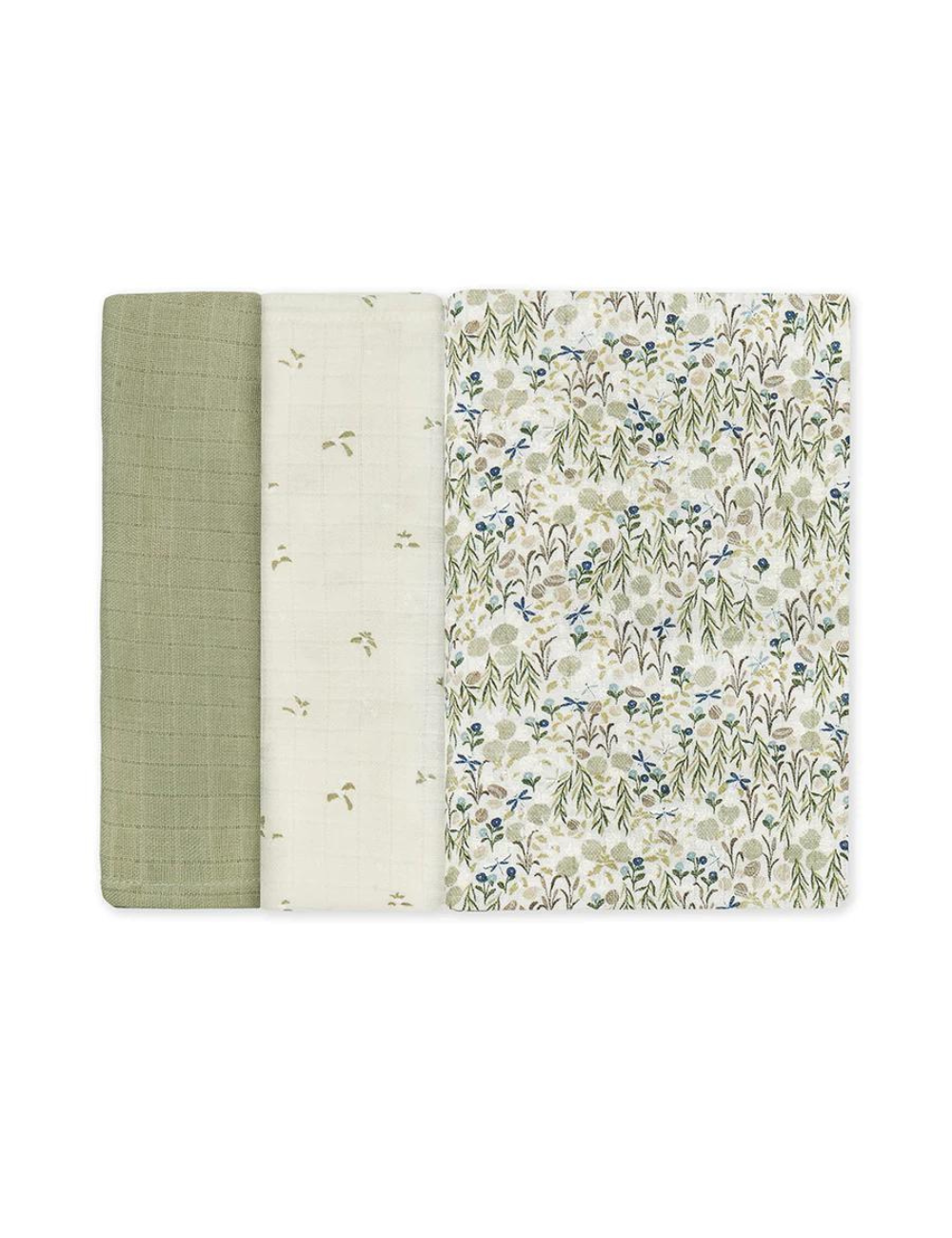 Organic Baby Muslin Squares Set of 3 - Riverbank