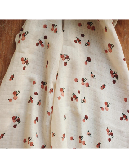 Organic Baby Muslin Swaddle - Peaches