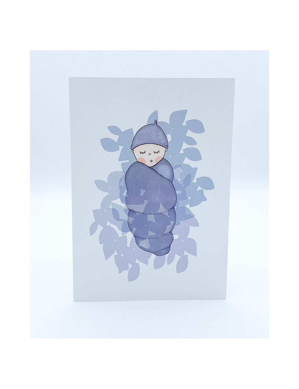 New Baby Swaddled Card - Blue