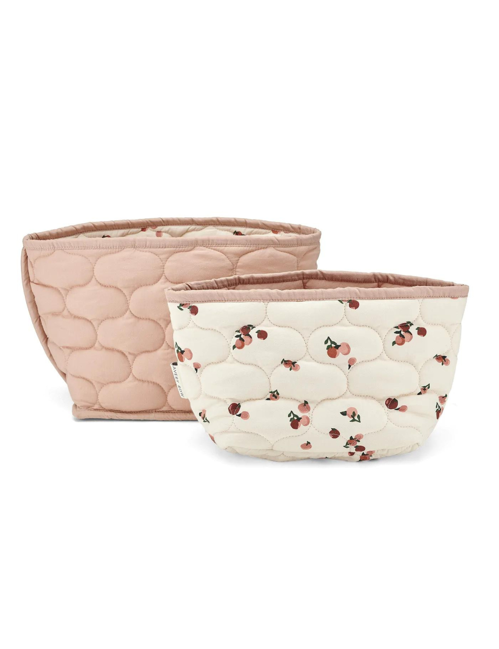 Set of 2 Quilted Storage Baskets - Peaches