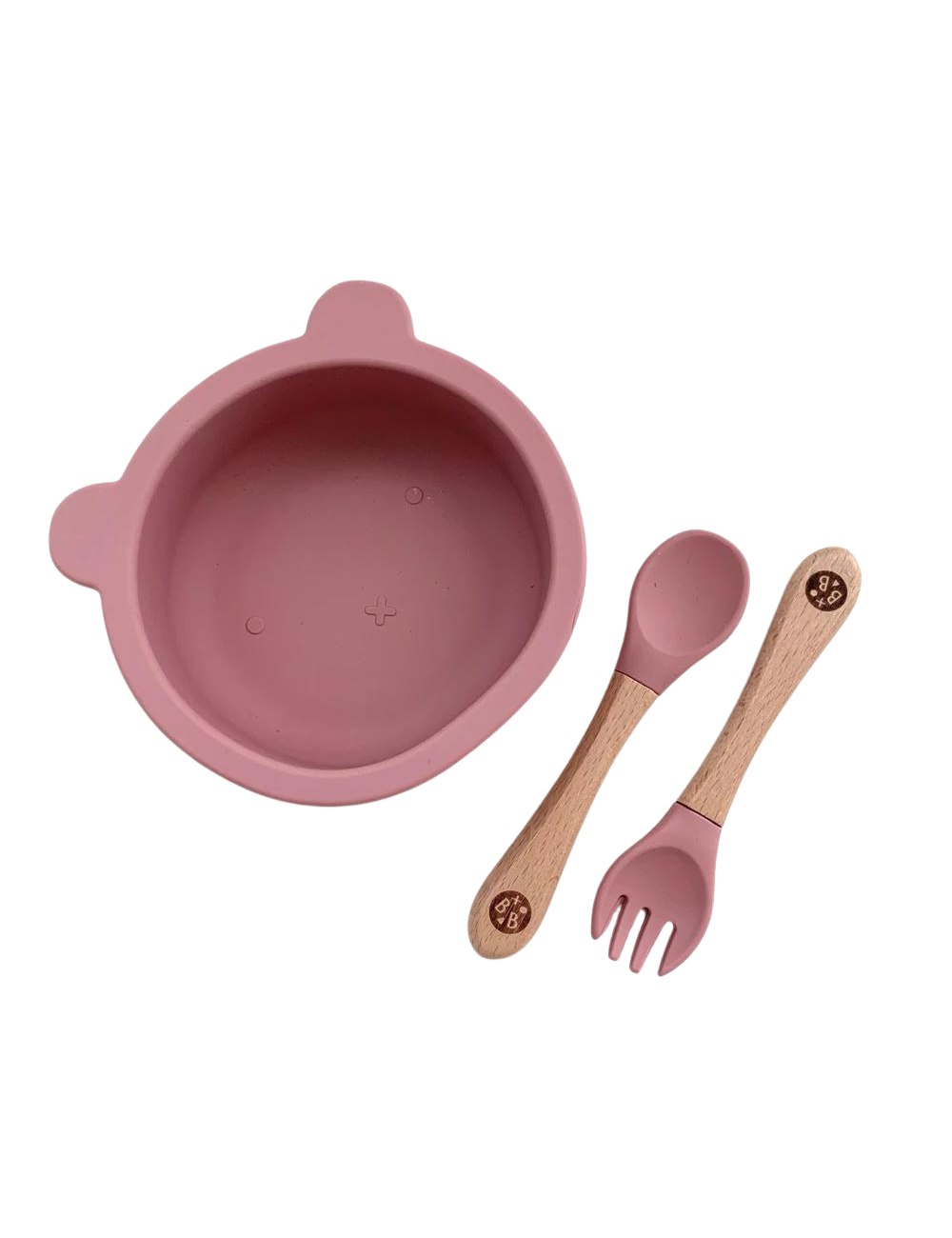 Rose Silicone Suction Bowl and Cutlery Set