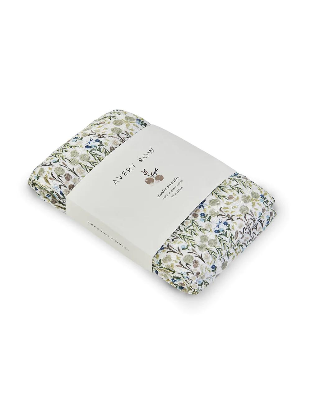 Organic Baby Muslin Swaddle - Riverbank