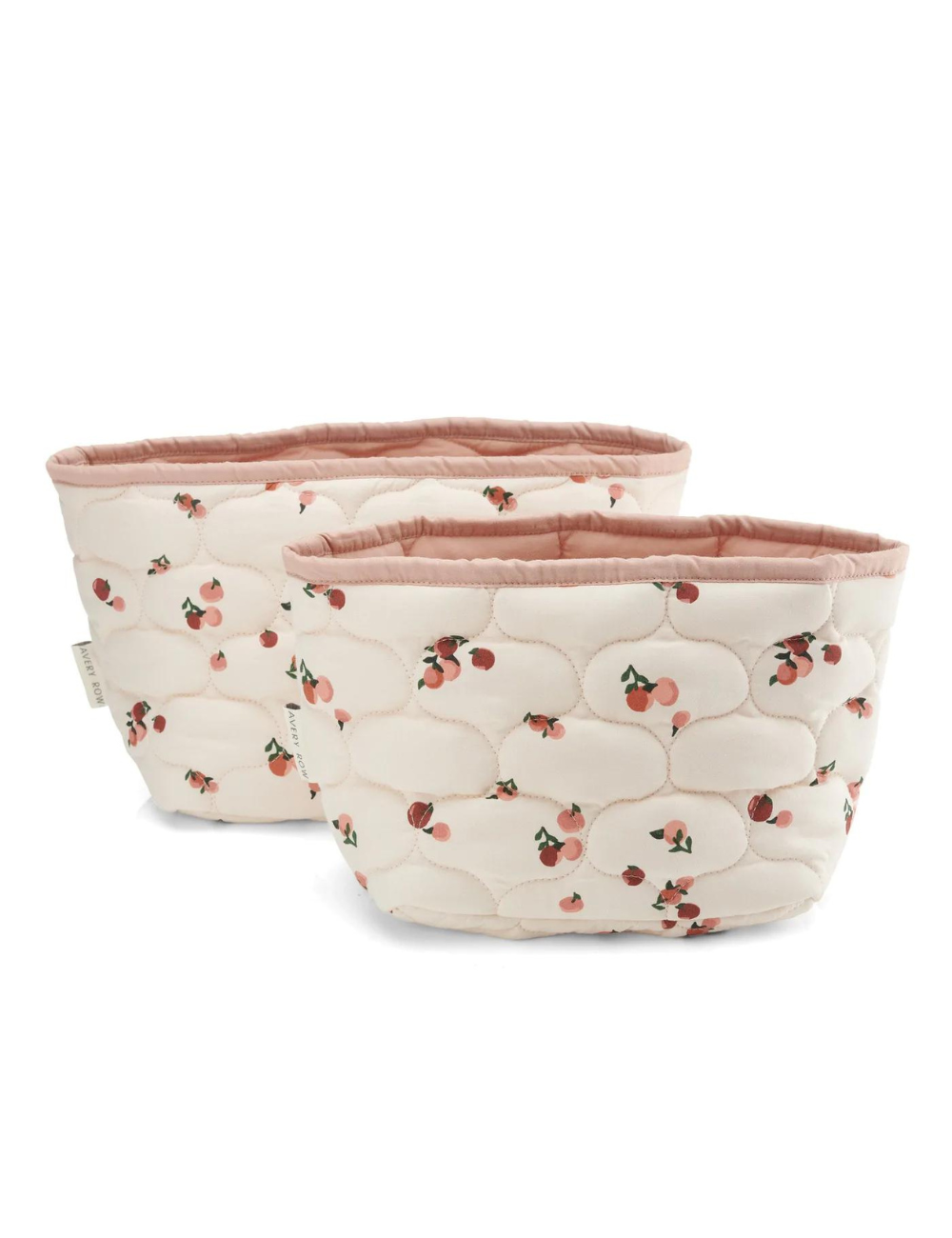 Set of 2 Quilted Storage Baskets - Peaches