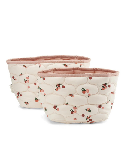 Set of 2 Quilted Storage Baskets - Peaches