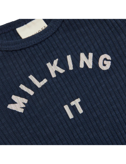Navy Onesie Milking It