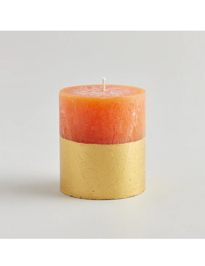 Orange &amp; Cinnamon Gold Half-Dipped Pillar