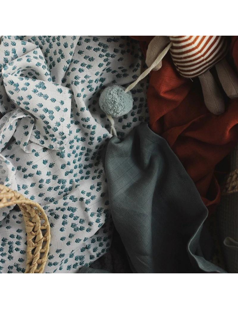 Organic Baby Muslin Squares Set of 3 - Nordic Forest