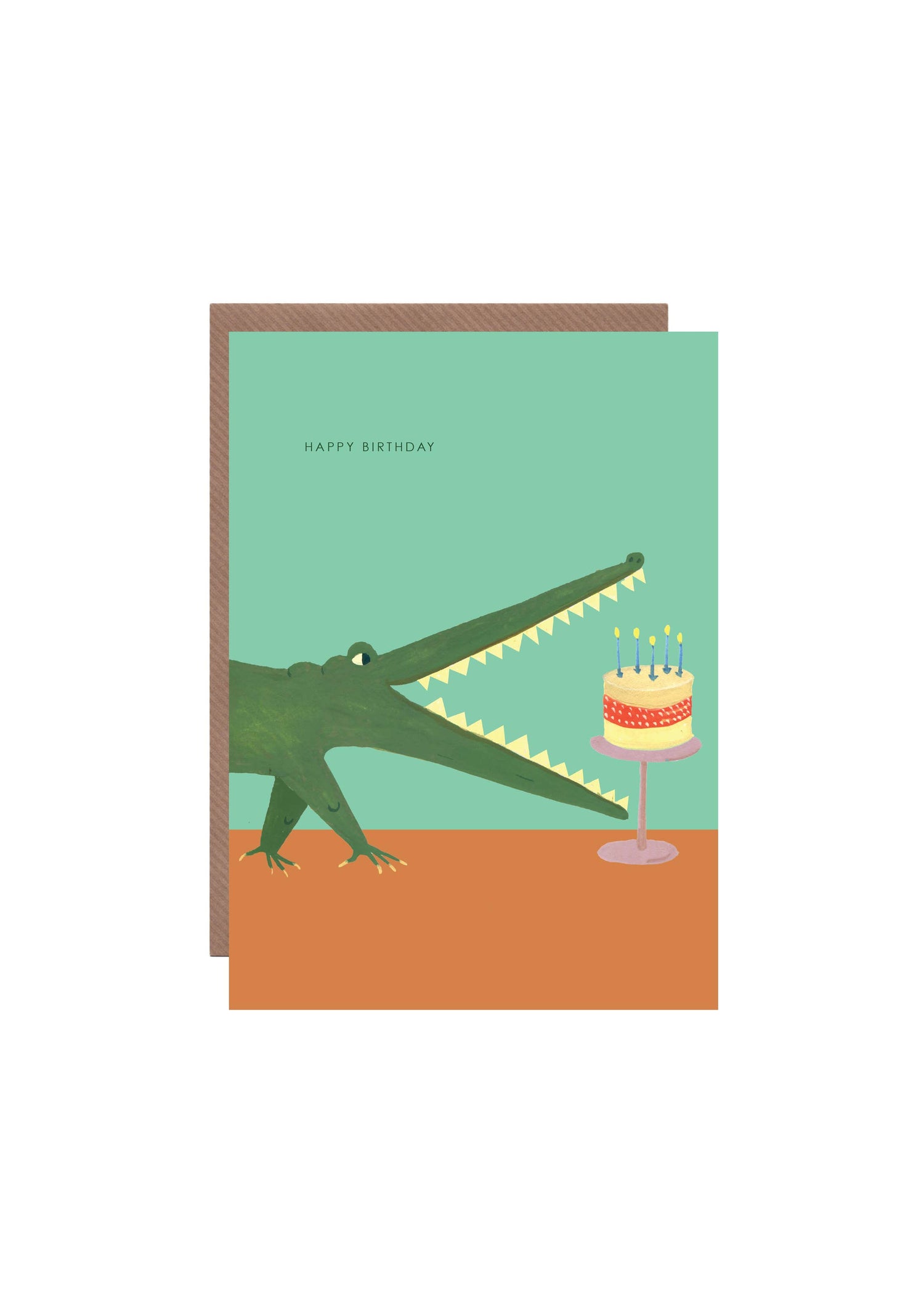 Crocodile Birthday Cake Card