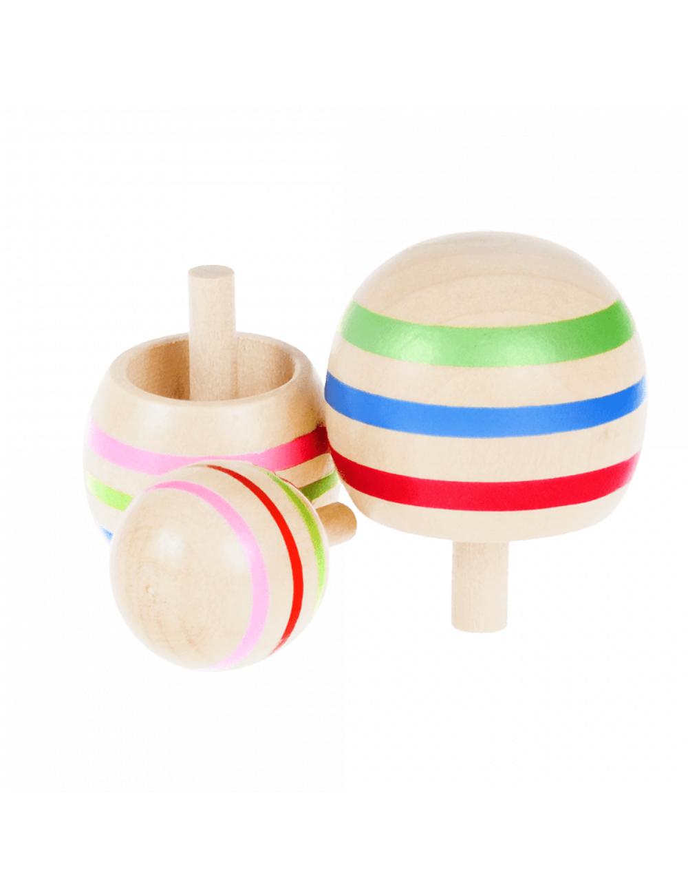 Wooden Spinning Tops (set Of 3)