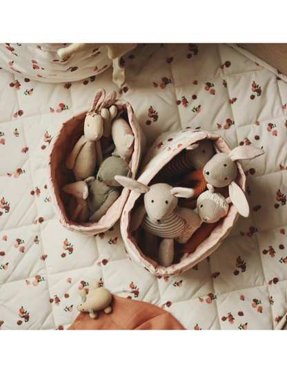 Set of 2 Quilted Storage Baskets - Peaches