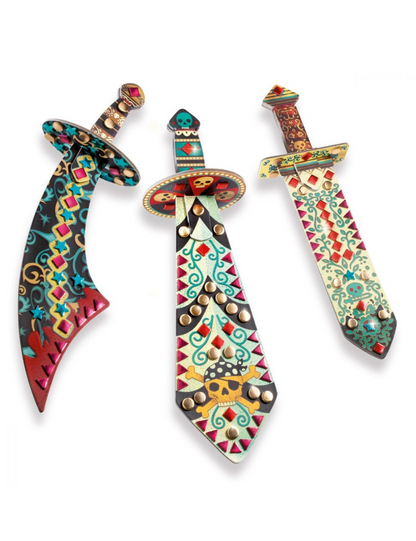 Djeco Do It Yourself - 3 Mosaic Swords to Decorate Like a Pirate