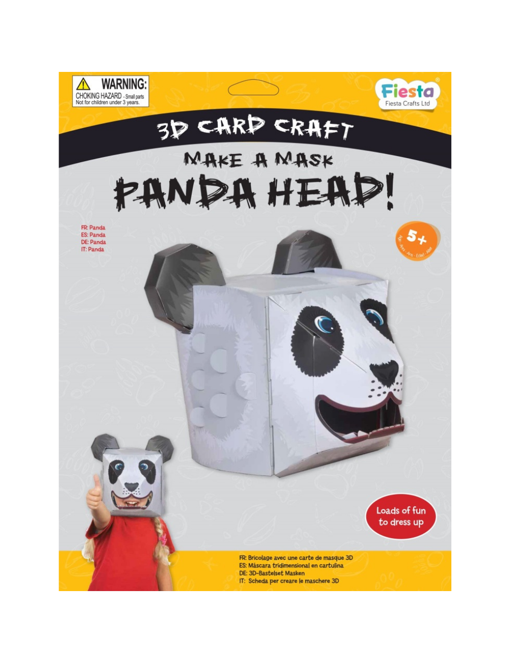 Panda 3D Mask Card Craft