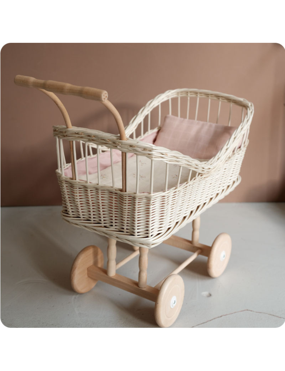 Dolls pram wicker sales
