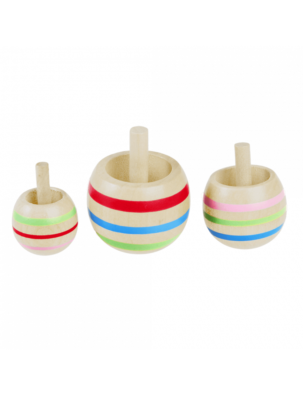 Wooden Spinning Tops (set Of 3)