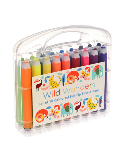 Wild Wonders Felt Tip Stamp Pens
