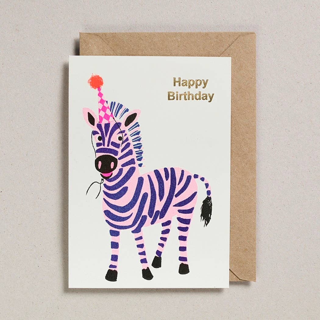 Confetti Pets Cards Happy Birthday Zebra