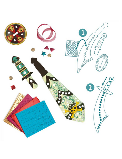 Djeco Do It Yourself - 3 Mosaic Swords to Decorate Like a Pirate