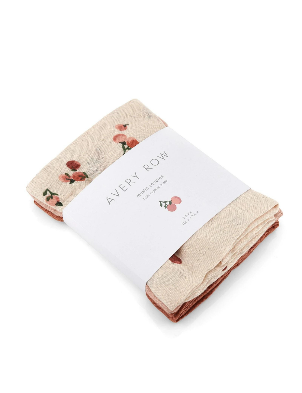 Organic Baby Muslin Squares Set of 3 - Peaches