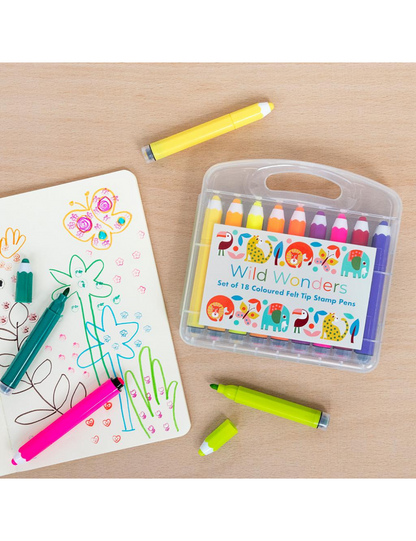 Wild Wonders Felt Tip Stamp Pens