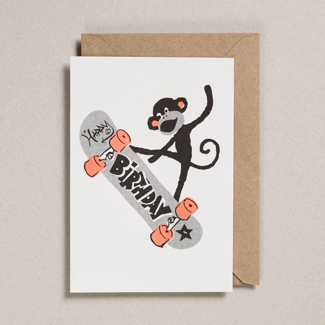 Rascals Cards Skateboarding Monkey