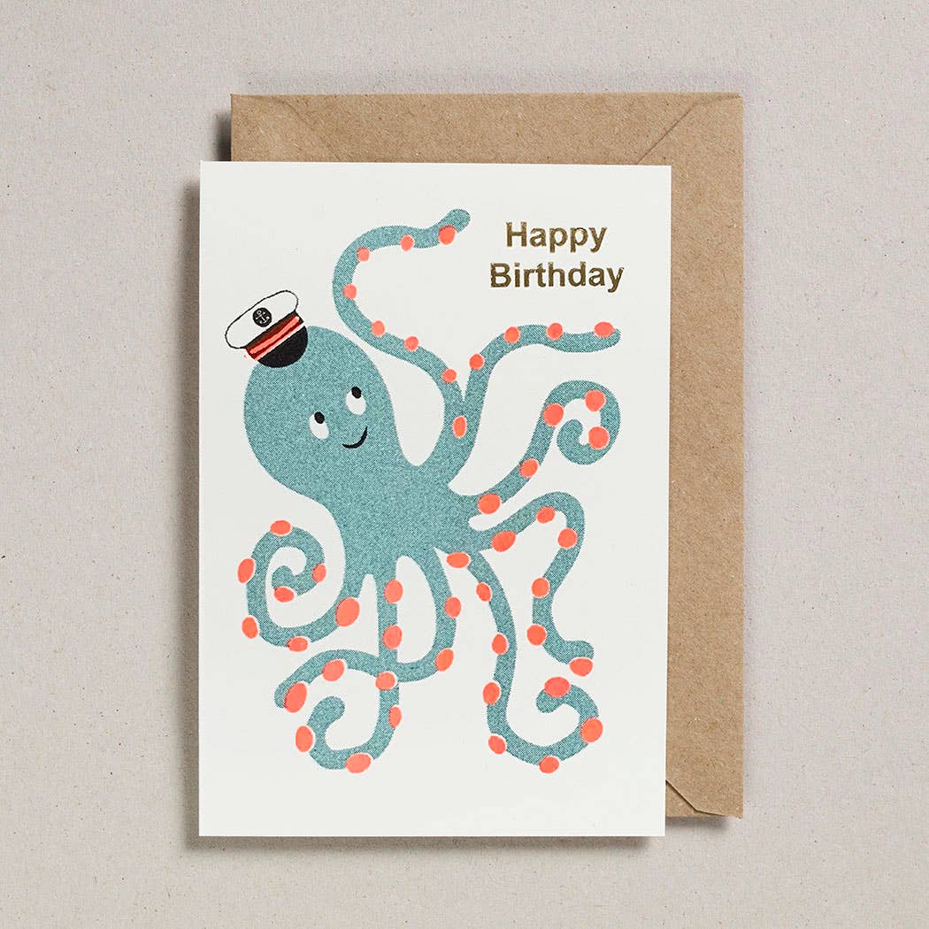 Confetti Pets Cards Happy Birthday Octopus