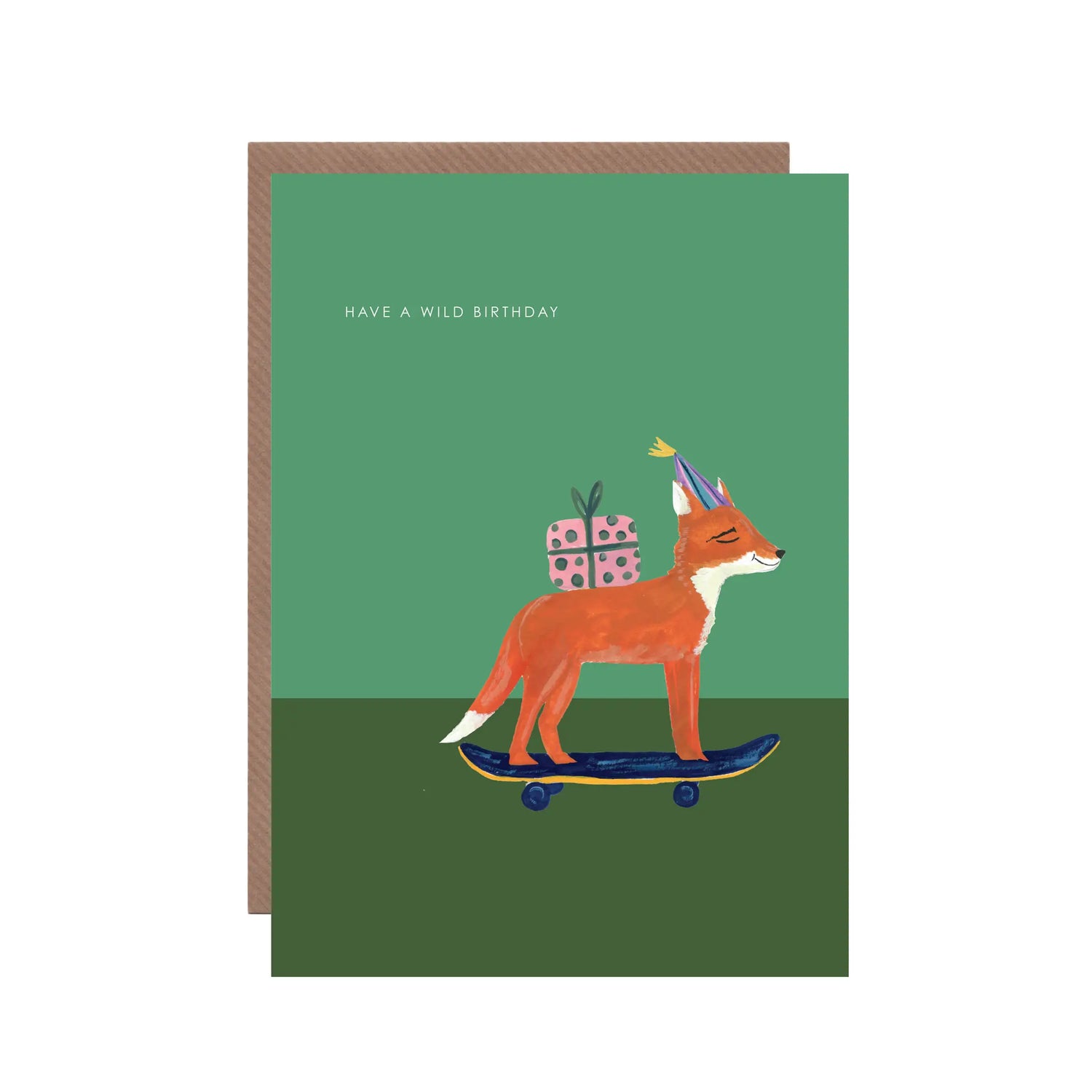 Fox on Skateboard Birthday Greetings Card