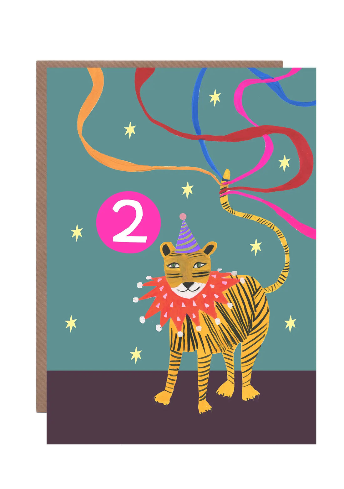 Age 2 Party Tiger Greetings Card