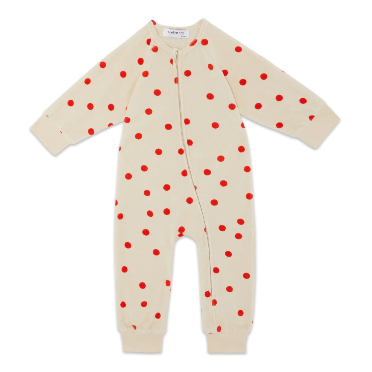Red Dot Terry Towel Sleepsuit